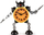 Orë për tavolinë WeTime Robot With Swords, e verdhë/zezë