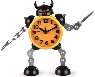 Orë për tavolinë WeTime Robot With Swords, e verdhë/zezë