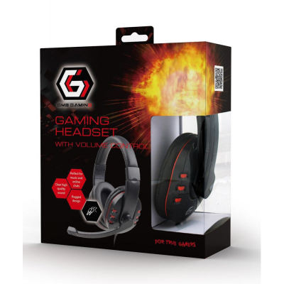 Kufje gaming MediaRange GHS-402, me mikrofon, lidhje 2x mini jack, e zezë e kuqe