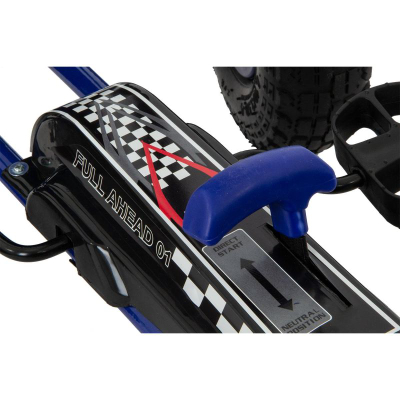 Gokart me pedale Enero Sports Go-Kart 01, deri 30 kg, me frena dore, blu e zi