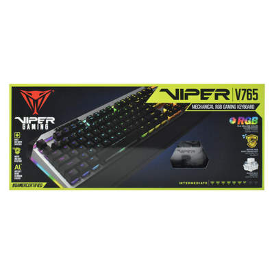 Tastierë mekanike Gaming Patriot Memory V765, USB, RGB, e zezë / e hirtë