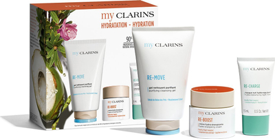 Set kujdesi fytyre Clarins My Clarins Hydration, Re-Move 125ml, Re-Boost 50ml, Re-Charge 15ml