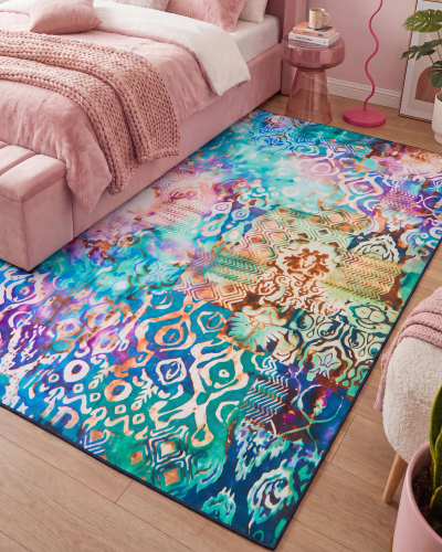 Tapet Beliani GEBZE, 140x200 cm, poliester, blu multikolor