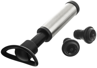 Set pompë vakumi për verë Aptel, 3 pjesë, inox, e zezë