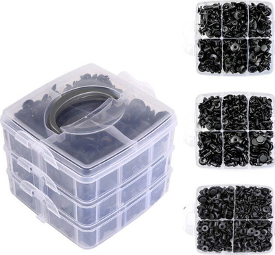 Set kapëse plastike për makina AG741, 625 copë, me mjet për heqje, ngjyrë e zezë