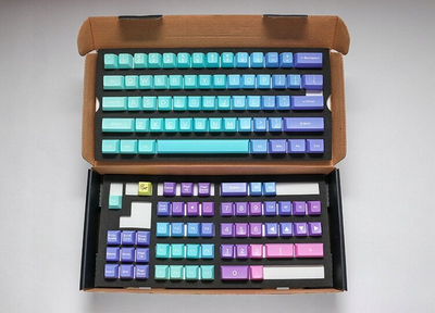 Set keycaps Hardcap Ducky Azure, 108 taste, profil SA, ABS, shumëngjyrëshe