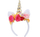 Diademë kostumi Rosy Rose Unicorn, për gra dhe vajza, e bardhë rozë