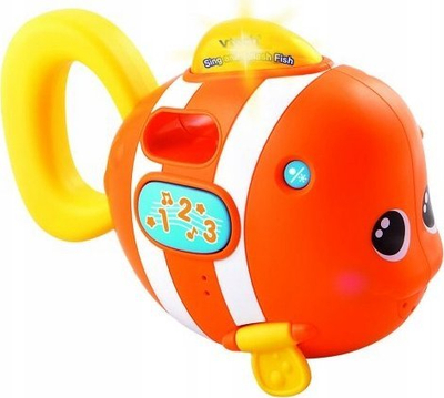 Lodër banjo VTech Sing and Splash Fish, interaktive, muzikore, portokalli