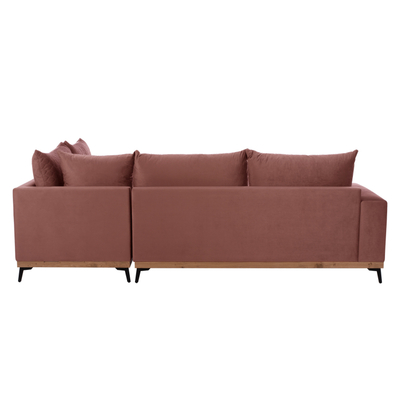 Divan këndor i djathtë Mesina HM3253.02R, 290x240cm, stof kundër njollave, dusty apple