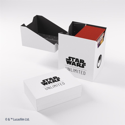 Kuti kartash Gamegenic Star Wars Unlimited Soft Crate, me kuti për tokena, e bardhë e zezë