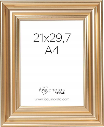Kornizë foto Focus Charleston Gold, A4 21x29.7cm, xham me shkëlqim, e artë