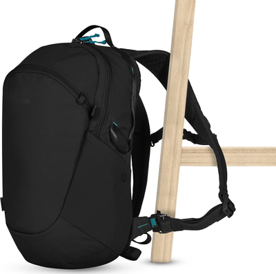 Çantë shpine Pacsafe ECO, 18L, kundra vjedhjes, Econyl e zezë
