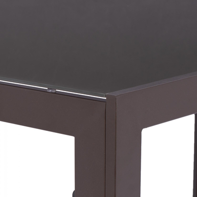 Tavolinë metalike + xham 150×90×75 cm,"HM5767.02", kaftë