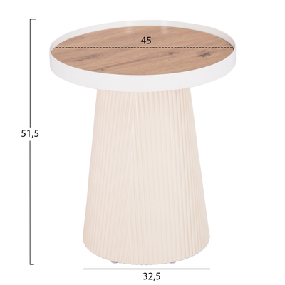 Set tavolina për kafe Duncan 2-pjesësh Φ80cm & Φ45cm (HM21082), bardhë