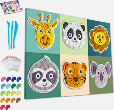 Set kreativ pikturimi Splat Planet Animals, kanavacë 30x40cm, baltë që thahet në ajër