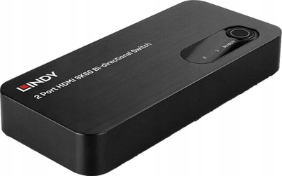 Përshtatës HDMI Lindy 2 porta, 8K 60Hz, bidirectional, i zi