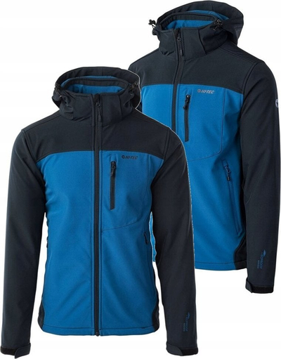 Xhaketë softshell Hi-Tec Mans 92800481784, membranë tre shtreshe, me kapuç, e zezë