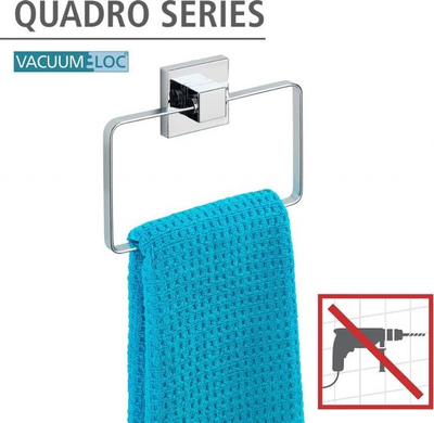 Mbajtëse peshqiri Wenko Single Rod, Vacuum Loc, çelik inox, argjend