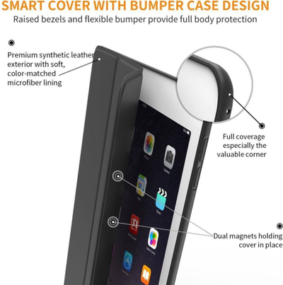 Заштитна футрола за таблет Tech-Protect Smartcase, за iPad 9.7", smart wake up, сива