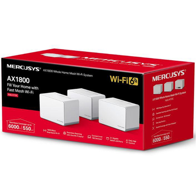 Router mesh Mercusys Halo H70X AX1800, sistem WiFi 6, 3-pack, i bardhë