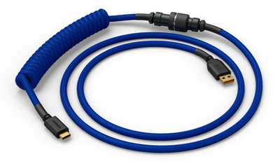 Kabllo spiralë për tastierë Glorious GMMK Coiled Cable Cobalt Blue, USB C në USB A, 1.4 m, blu e errët