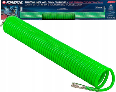 Zorrë pneumatike spirale Forsage 1410 15Green, 14x10mm, 15m, e gjelbër