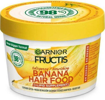 Maskë flokësh Garnier Fructis Hair Food Banana, ushqyese për flokë të thatë, 400ml