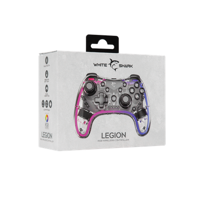 Kontroller Gaming White Shark Legion RGB për PC, PS4, PS3, Switch,GPW-8039, transparente