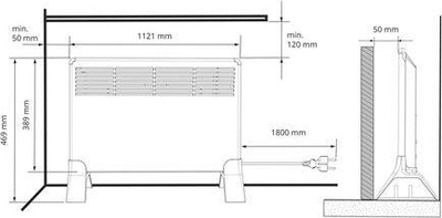 Ngrohës konvektor Ensto BETA15-MP, 1500 W, 