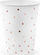 Gotë letre PartyDeco Cups Dots, 260ml, pika rose gold, e bardhë