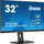 Монитор ијама ПроЛајт XUB3293UHSN-B5, 32\", 4K УХД, ИПС, црн
