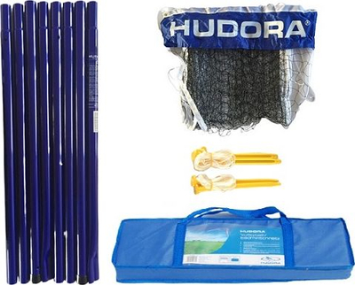 Set volejbolli edhe badmintoni Hudora 76535, shtylla palosmë, rrjetë 6 m