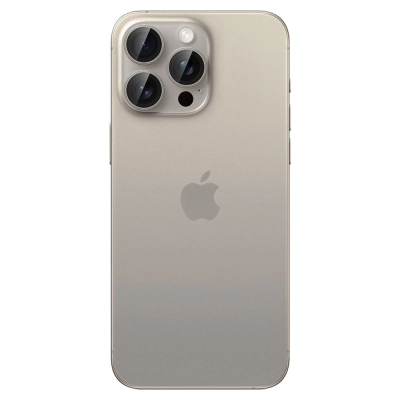 Mbrojtës kamere Spigen GLAS.tR EZ Fit Optik Pro, për iPhone 15 Pro 15 Pro Max, xham i fortë, set 2 copë, titanium natyral