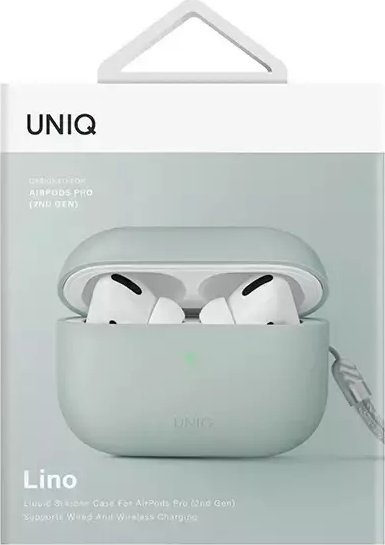 Këllëf mbrojtës Uniq për AirPods Pro 2, silikon i mirë, ngjyrë mint
