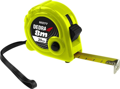 Metër matëse Dedra M877, 8m, 25mm, e verdhë