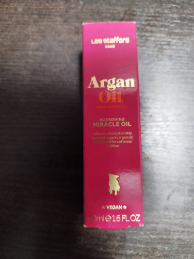 Vaj flokësh Lee Stafford Argan Oil Nourishing Miracle Oil, për ushqyerje flokësh, 50 ml, rozë