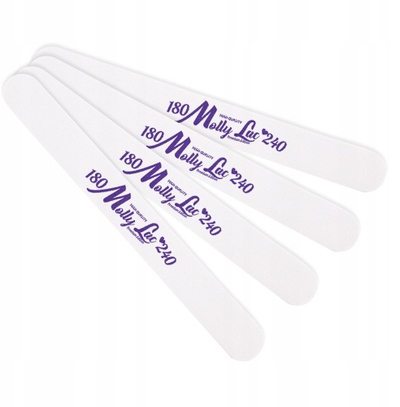 Lima thonjsh MollyLac Nail File Foil Straight 180/240, profesionale, e bardhë