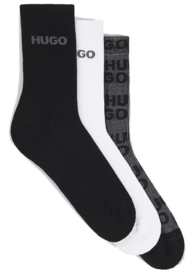 Set çorape për meshkuj Hugo Boss, 3 palë, të zeza/bardha