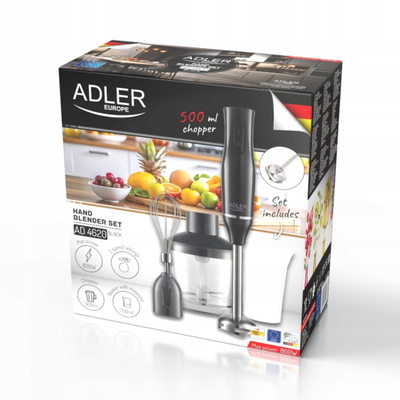Blenderi i dorës Adler AD4620b, 500W, 2 shpejtësi, i zi