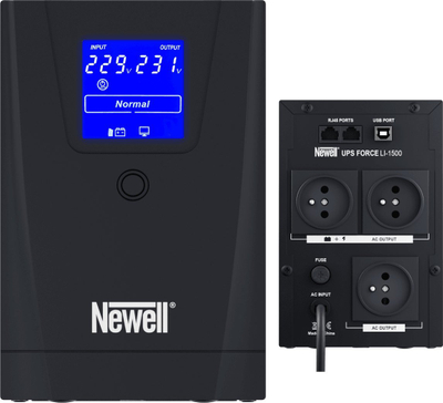 UPS Newell Force LI-1500, 1500VA 900W, me ekran LCD, i zi
