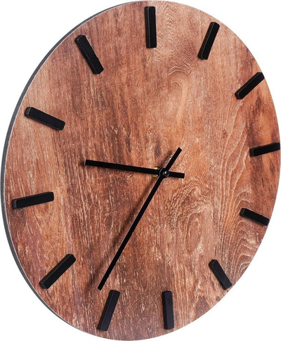 Orë muri Stylish Black, 40 cm, MDF dhe metal, e zezë