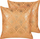Jastëk dekorativ Beliani HOYA set 2 copë, pambuk, 45 x 45 cm, portokalli