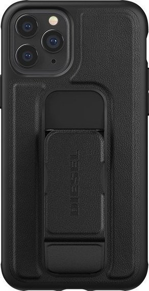 Maskë telefoni Diesel Grip Case Leather Look, për iPhone 12 12 Pro 6.1", me rrip dore, e zezë