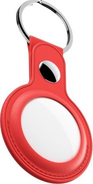 Mbajtëse lëkure për AirTag KeyBudz Keyring, set me 2 copë, e kuqe