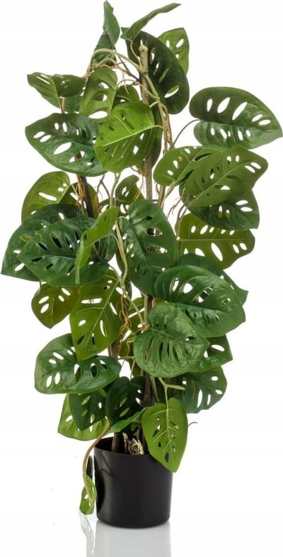 Bimë artificiale Emerald Monkey Monstera, 75 cm, me vazo, jeshile