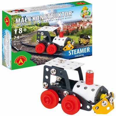 Tren lodër Alexander Little Constructor Steamer Train (590905), 74 elemente, shumëngjyrëshe