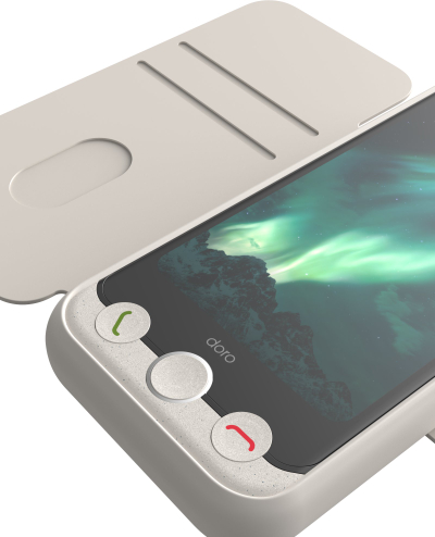 Mbështjellës telefoni Doro Aurora A11 Wallet, për Aurora A10 A11, me mbajtëse kartash, ngjyrë kocke