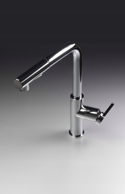 Ruben kuzhine Deante BKM 073M, me grykë që tërhiqet, çelik inox, krom