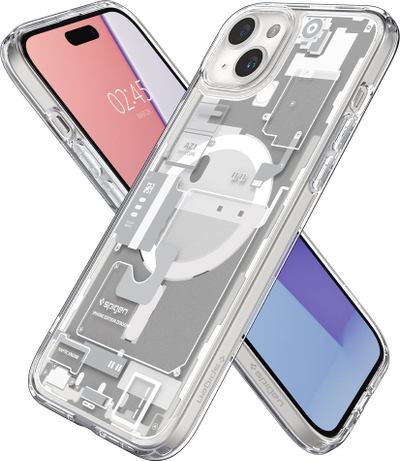 Kapak telefoni Spigen Ultra Hybrid MagSafe, për iPhone 15 Plus 6.7", transparent i bardhë
