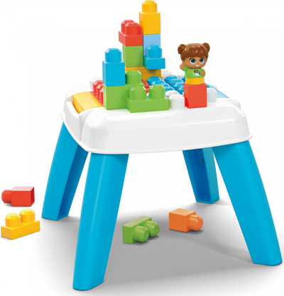 Tavolinë aktiviteti MEGA BLOKS Fisher-Price Build N Tumble, 25 pjesë, me figurë, shumëngjyrëshe